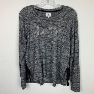 Sundry | "Cheers" Lace Up Side Pullover Sweater
